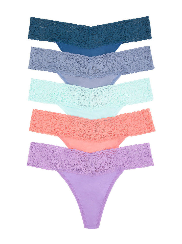 Super Stretchy Lace Top Thong 5-Pack