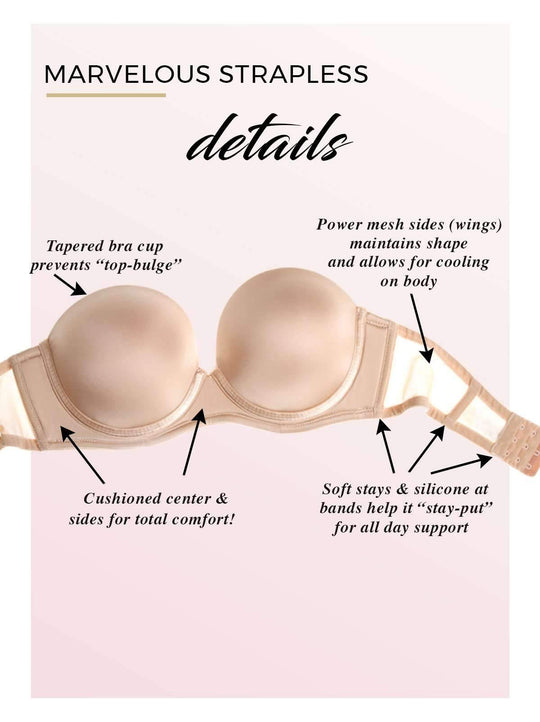 Marvelous Strapless Full Busted Underwire Bra