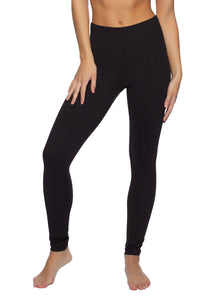 Microbrushed High Waisted Leggings - color black