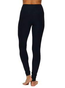 Microbrushed High Waisted Leggings - color black