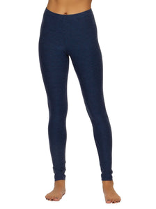 Microbrushed High Waisted Leggings - color heather cobalt