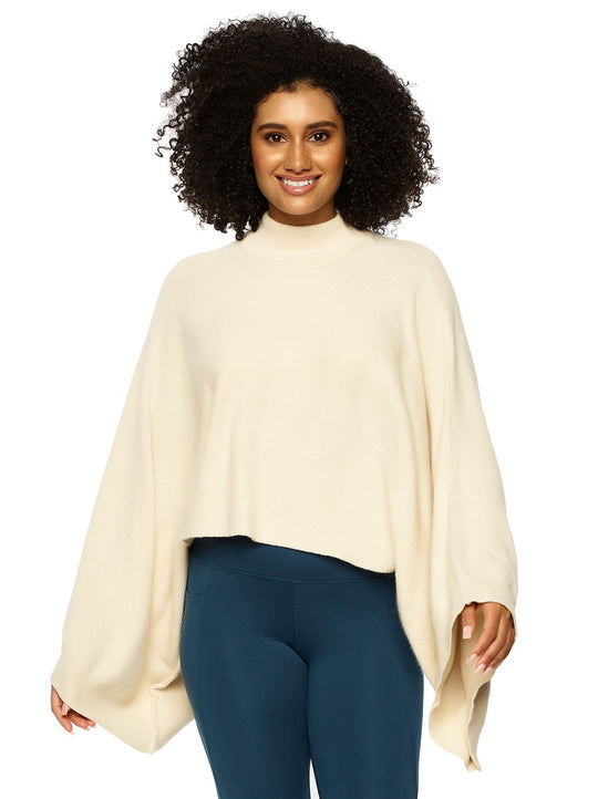 Reyes Sweater-Knit Cropped Sweater Cape