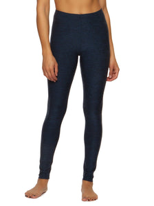 Microbrushed High Waisted Leggings - color heather ombre blue
