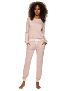 french terry lounge set color-heather dusty pink