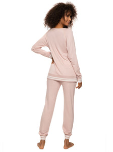 french terry lounge set color-heather dusty pink