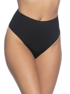 muffin tamer thong color-black warm nude