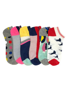Felina No Show Socks 6-Pack color-colors galore