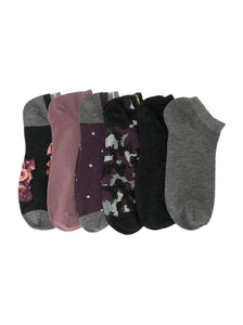Felina No Show Socks 6-Pack color-the perfect balance
