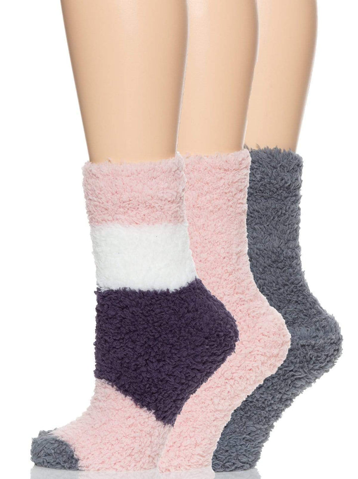 plush crew socks color-pinky gray
