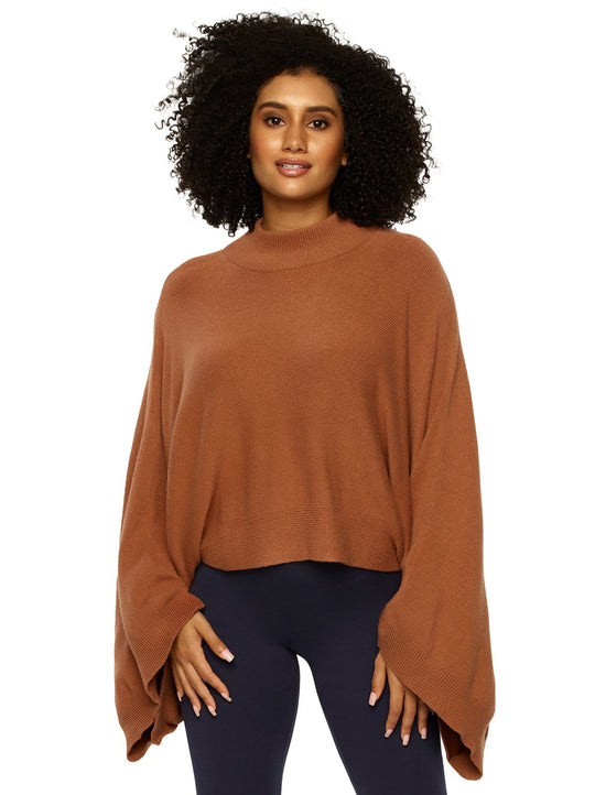 Reyes Sweater-Knit Cropped Sweater Cape