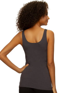 Velvety Soft Scoop Neck Tank - color charcoal heather